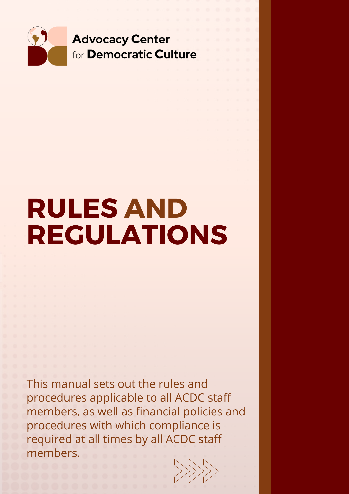 NGO ACDC Rules and Regulations